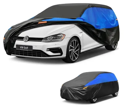 Zdjęcie produktu dla Pokrowiec samochodowy, wodoodporny i oddychający, pasujący do modeli VW Golf Mk6-Mk9, kolor: czarny, niebieski