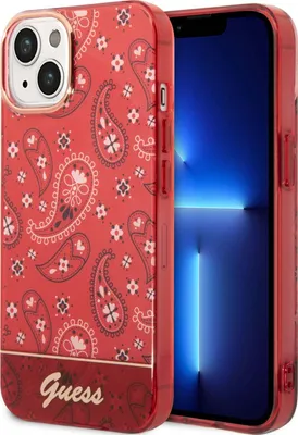 Produktbild von Guess Guhcp14Mhgbnhr Iphone 14 Plus 6.7 Rot/Rot Hardcase Bandana Paisley