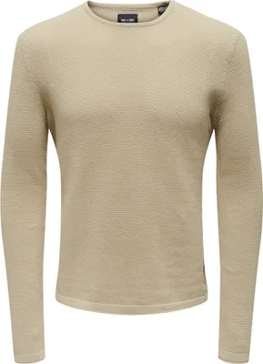 Zdjęcie produktu dla ONLY & SONS sweter dzianinowy z długim rękawem okrągły dekolt basic sweter koszulowy ONSPANTER rozmiar: XXL
