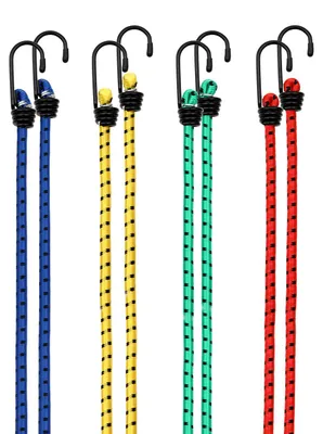 Immagine prodotto di Deuba Set 8 Corde elastiche corde valigia Expander Diverse lunghezze ganci in acciaio resistenti elastici bagagli