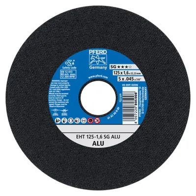 Produktbild von PFERD 61341225, Schneidedisk, Aluminium, Nicht-eisenhaltiges Metall, 12,5 cm, Jede Marke, Flache Mitte, 2,22 cm