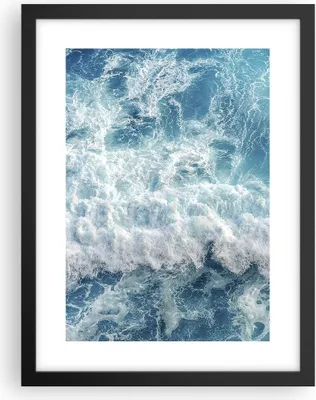 Produktbild von Gerahmtes Poster - Schwarzer Rahmen - Meer Welle Ozean - 30x40 cm - Wand Bild - Wanddeko - Wandbilder - Kunstposter - Wandposter - Bilderrahmen - Bilder - Kunstdruck - Wandbild - P2BPA30x40-4067