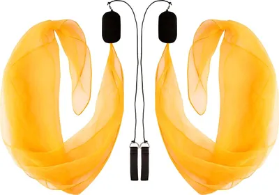 Produktbild von Diabolo Freizeitsport Weiche Poi UV reaktiv Spiral Poi 40x40cm für Kinder und Anfänger mit Chiffonschwan und Tragetasche| Leicht UV orange weiche Poi
