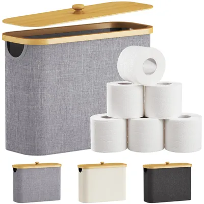 Immagine prodotto di Contenitore per rotoli di carta igienica in bambù con coperchio