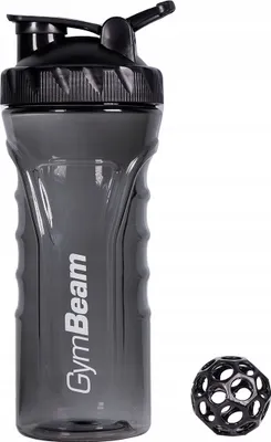 Produktbild von Schwarzer Shaker ohne BPA dicht für Protein im Fitnessstudio Gymbeam 1000 ml