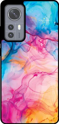 Produktbild von Smartphonica Telefon Fall geeignet für Xiaomi 12 mit Regenbogen Acryl Marmor Print - TPU Backcover Fall Regenbogen Acryl Marmor Design