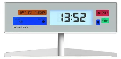 Zdjęcie produktu dla Budzik LCD Newgate Supergenius w kolorze białym
