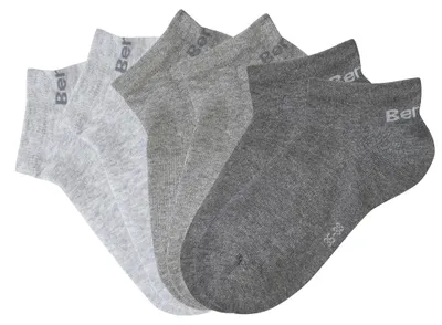 Produktbild von Bench Sneakersocken für Damen und Herren in Baumwollmischung, für Sport und Freizeit 6 -teilig 2x dunkelgrau meliert, 2x hellgrau meliert, 2x grau meliert Größe 43/46
