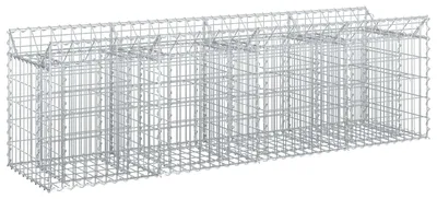 Image de Jardinière surélevée en gabions vidaXL, argent