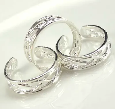 Produktbild von 10 Stück verstellbare, versilberte, offene Schmuck-Zehenringe für Frauen, Partygeschenk