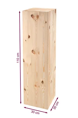 Image de Support de plantes en bois 110x30x30 cm - DIY support de fleurs à peindre dans la couleur de votre choix, décoration vintage en bois, tabouret pour fleurs, colonne aspect bloc de bois, colonne décorative