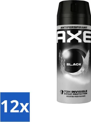 Zdjęcie produktu dla Ax Antyperspirant w sprayu czarny 150 ml – opakowanie ekonomiczne – 12 sztuk