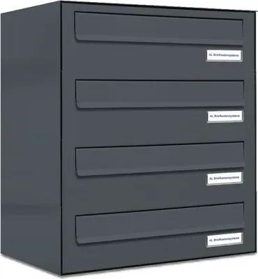 Produktbild von 4er Briefkasten-Anlage Tür- Zaundurchwurf RAL 7016 Anthrazit