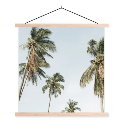 Produktbild von MuchoWow® Textilposter Palmen - Sommer - Tropisch 60x60 cm mit holzfarbenen Rahmen - Wanddekoration