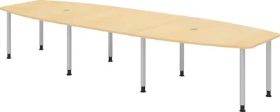Produktbild von bümö Konferenztisch groß KT40 - Nachbildung Ahorn, tischfuss: Füße in Silber