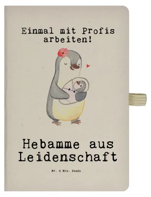 Produktbild von Mr. & Mrs. Panda notizbuch Hebamme Leidenschaft - Transparent - Geschenk, Tagebuch, Jubiläum, Journal, a4, Geburtshelfer, DIN, Notizheft