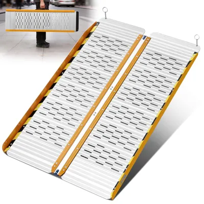 Produktbild von Rollstuhlrampe Bordsteinrampe - 121 x 73 cm - Aluminium - Bis 300 kg - Klappbar