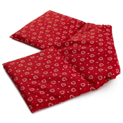 Produktbild von 4-Kammer Bio-Dinkelkissen 20x60cm groß - Wärmekissen, Körnerkissen für Mikrowelle und Backofen, Bio-Dinkel, Herzen-rot