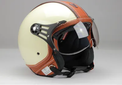 Produktbild von BNO Motorradhelm Pilothelm, Jethelm, PL28, sehr leicht, volle ECE Prüfung, Farbe Beige-Braun Größe XL