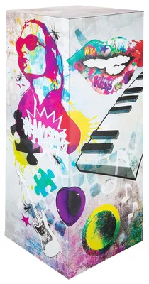 Productafbeelding van Gilde-zuil, "Straatkunst", graffiti-motief, metaal, meerkleurig, verpakkingseenheid 1, lengte 27 cm, breedte 27 cm, hoogte 100 cm, artikelnummer 67787