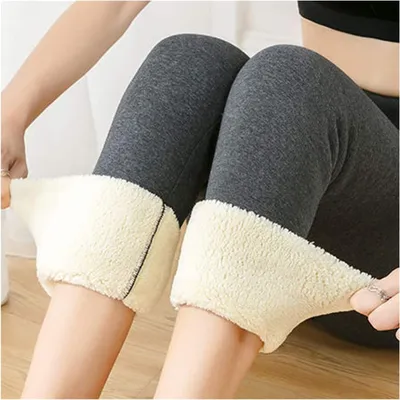 Produktbild von Damen Hosen,Normallack Warme Feste Starke Samt Wollfrauen Kaschmir Hosen Gamaschen,Damen Thermo Strumpfhose Leggings mit Innenfleece,Herbst Winter Warm Blickdichte Leggins (Schwarz