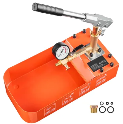 Produktbild von SucceBuy Hydraulische Abdrückpumpe mit 7,57 L Tank, 0-50 bar Druckbereich, Einzelventil, Manometer und Handbetrieb für Rohr-, Wasser- und Heizungsleitungen sowie Druck- und Lecktests