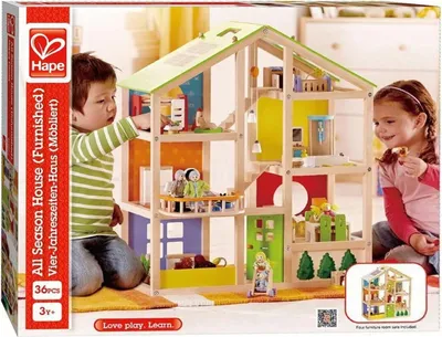 Image de Hape Happy Family Maison quatre saisons (meublée), E3401