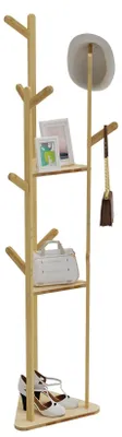 Image de Porte-manteau sur pied - Étagère à vêtements - Armoire de rangement - Armoire - Organisateur de vêtements - 163 cm x 35 cm x 35 cm