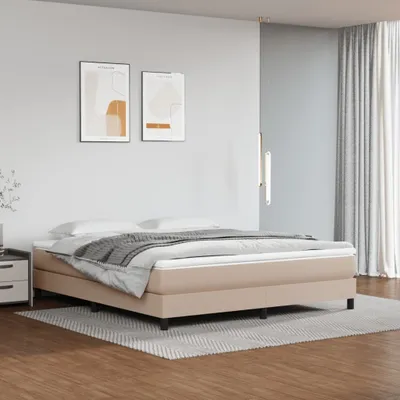 Produktbild von The Living Store Boxspringbett Cappuccino-Braun 180x200 cm Kunstleder