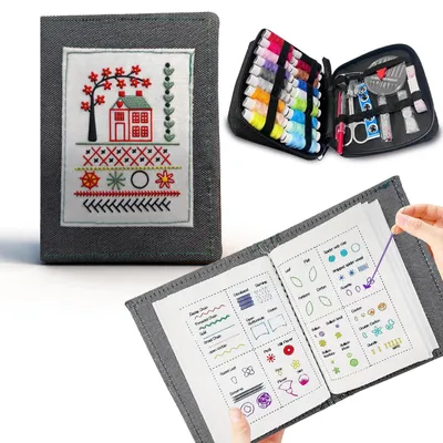 Stickbuch mit über 100 Stickstichen, inkl. Nähset, 86-teilig