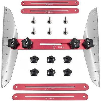 Produktbild von Verstellbare Metall-Treppenschablone 28–152 cm – präzises Messen, einfaches Anpassen, robust und zuverlässig, KI-generiertes Bild