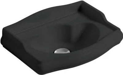 Produktbild von Kerasan RETRO Keramik-Waschtisch 41x30cm, ohne Armaturloch, ohne Überlauf, schwarz matt