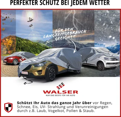 Produktbild von WALSER Premium Abdeckplane Auto All Weather Plus, Abdeckplane wasserdicht, Bus Abdeckplane, Transporter Abdeckplane Größe 12 kompatibel mit VW Caddy/T4/T5/T6, Mercedes Viano/Vito