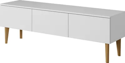 Produktbild von BERGEN Eiche skandinavisch RTV Schrank, TV Tisch, TV Kommode, 1503D, dreitüriger, WEISS-Farbe, 150x48x37 cm