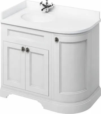 Immagine prodotto di Casa Padrino Mobile lavabo in stile rustico con lavabo Bianco / Bianco opaco 98 cm