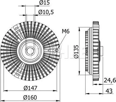 Obrázok produktu pre Spojka ventilátora chladiča MAHLE pre MERCEDES SPRINTER 2-t Bus