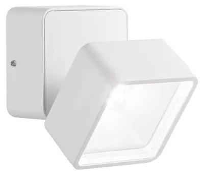 Zdjęcie produktu dla Nowoczesny Kinkiet Kwadrat Omega Metal Biały Led 7W 4000K Naturalne Światło
