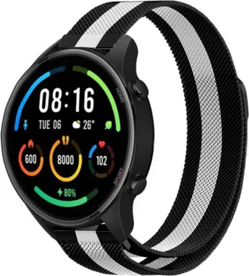 Produktbild von Strap-it Milanese Armband - Kompatibel mit Xiaomi Mi Watch Armband Ersatzarmband Edelstahl - Armband mit Magnetverschluss - Hochwertiges Material - für Smartwatch 22mm Armband Schwarz