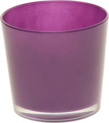 Produktbild von INNA-Glas Kerzenglas Alena aus Glas, dunkellila, 12,5cm, Ø13,3cm - Glasvase/Glas Laterne