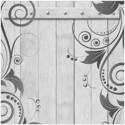 Produktbild von Wallario Premium Glasbild, freischwebende Optik, kräftige Farben, Größe 30 x 30 cm Motiv Graue Holztür mit Schnörkelmuster