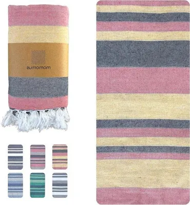 Produktbild von Grosse Fransenorange Stranddecke Picknickmat Sandfreundlich 210x240 cm