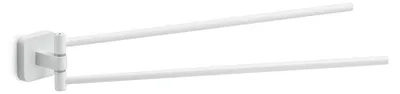 Produktbild von Schwenkbarer Handtuchhalter Wandmontage aus Edelstahl und Cromall mattweiß, Schraubbefestigung, Länge 39,1 cm, Tahiti