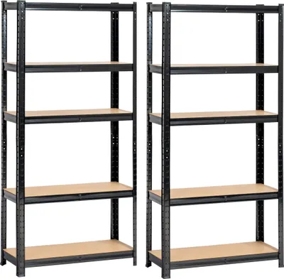 Image de Akord Étagère Métallique 10 Tablettes Noir 70X30X154