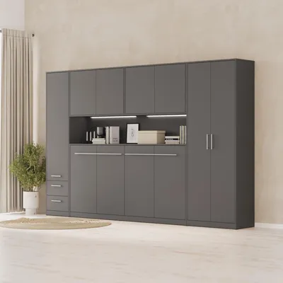 Produktbild von SMARTBett  Schlafzimmer Set Schrankbett Jugendzimmer Anthrazit/ Anthrazit