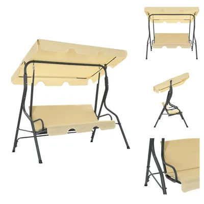 Produktbild von vidaXL Hollywoodschaukel Cremeweiß 170×110×153 cm -  Hollywoodschaukeln