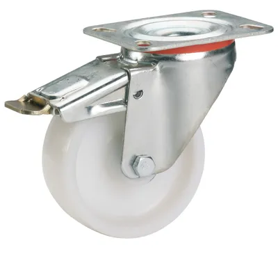 Produktbild von Lenkrolle mit Feststeller Polypropylenrad verzinkt 125x35 mm 200 kg