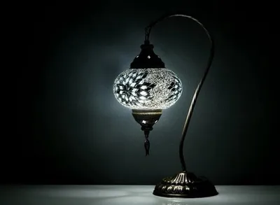 Immagine prodotto di Lampada da tavolo Mozaïek - Lampada orientale realizzata a mano - Lampada turca - Altezza 42 cm - Ø 19 cm - LED E14 incluso
