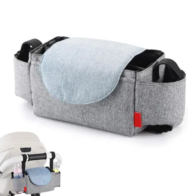 Produktbild von Kinderwagen Organizer - 20 L - 33 x 10 x 16 cm - Universal Organizer mit isoliertem Getränkehalter - Kinderwagentasche für Kinderwagen und Buggy