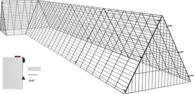 Zdjęcie produktu dla VEVOR tunel dla kurczaków, 400 x 100 x 61,5 cm (dł. x szer. x wys.) klatka dla kurczaków na podwórko, przenośny zewnętrzny tunel dla kurczaków z ramą narożną, wybieg dla kurczaków, odpowiedni dla kurczaków, kaczek, królików