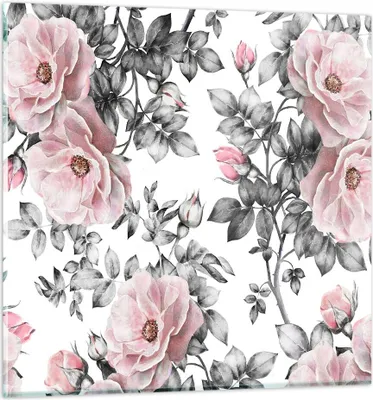 Produktbild von Bilder auf glas - Blumen Blätter Pflanze Rose - 50x50cm - Glasbilder - Wandbilder - Kunstdruck - zum Aufhängen bereit - Wanddekoration aus Glas - Glas Bilder - Wandbild auf Glas - GAC50x50-2952
